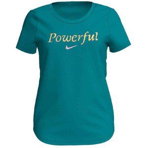 Nike Girls "Powerful” Scoop Tee – Teal Tint CN2329-364 NEW with TAGS